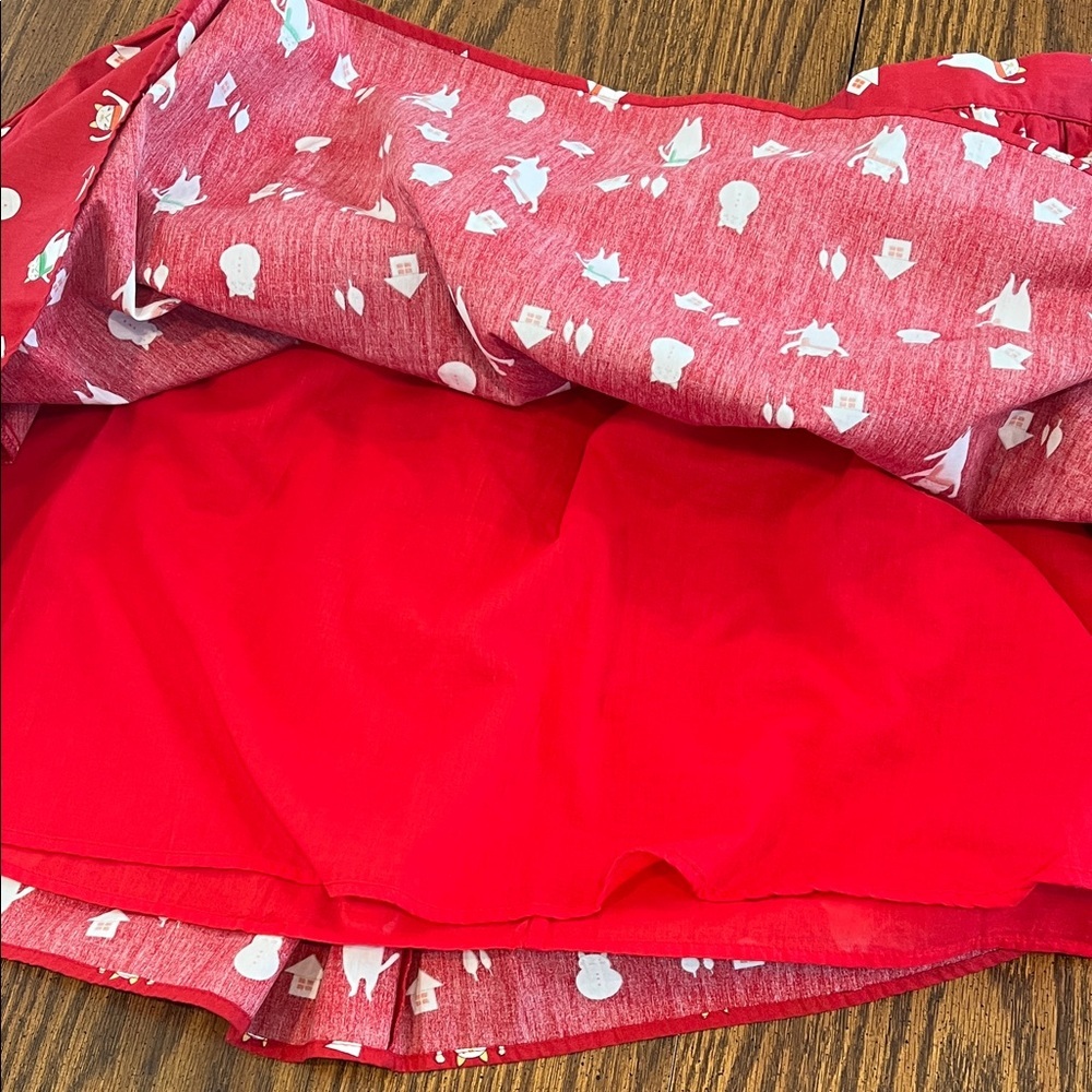ModCloth Holiday Christmas Mini Cotton Skirt in Red Cats. 2X pockets - Picture 7 of 9